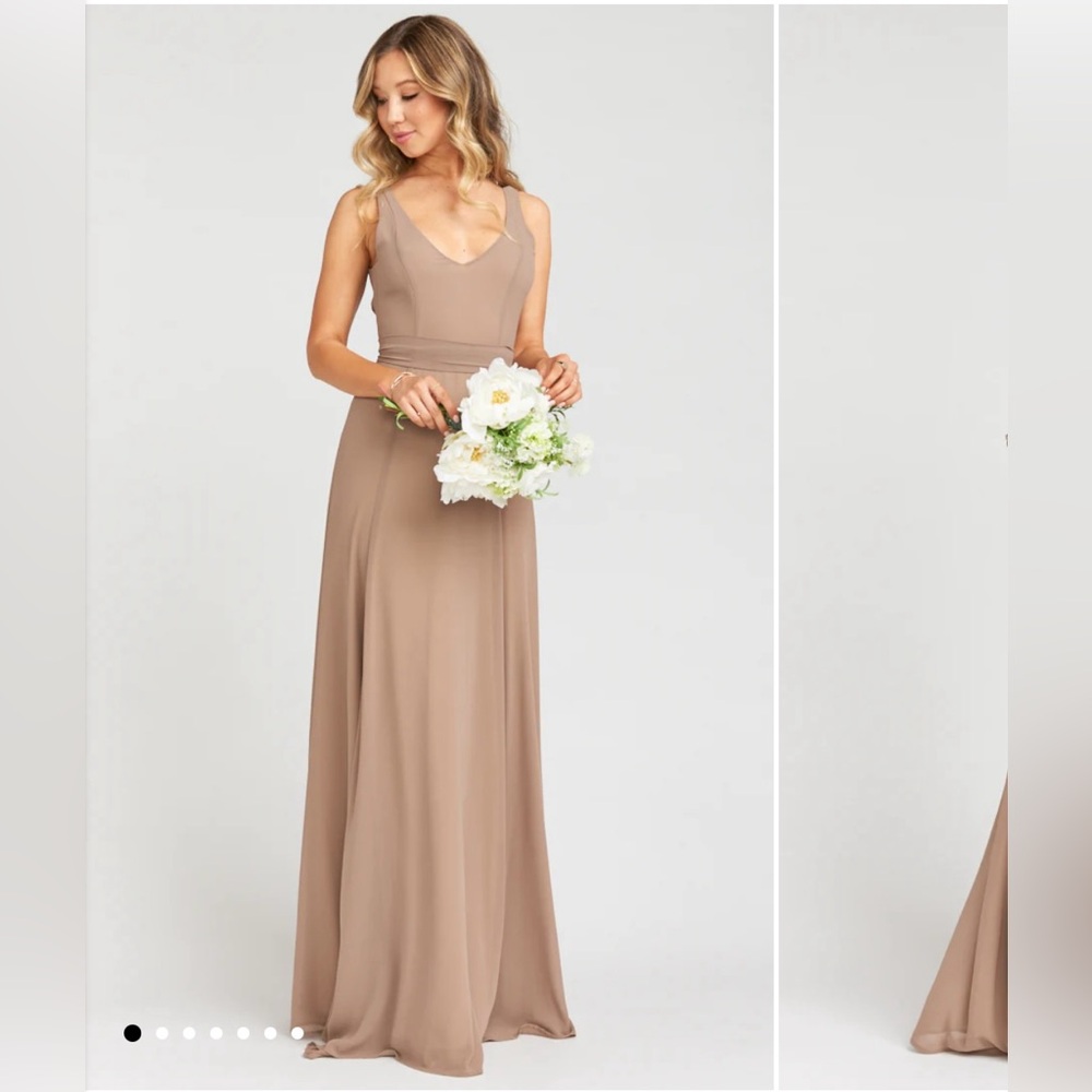 Show Me Your MuMu Jenn Maxi Dress - Size S - Dune Chiffon / Beige